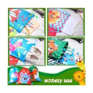 12 bolsas de regalo de fiesta para niños con cordón de_6