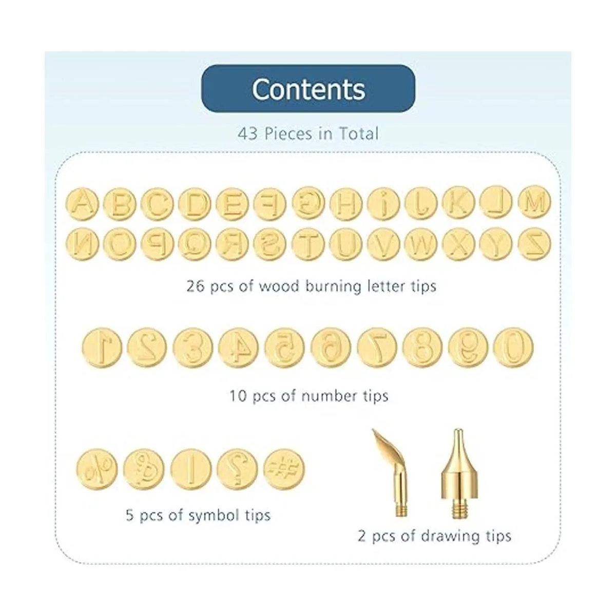 Juego de 43 puntas para quemar madera incluye símbolo de_3