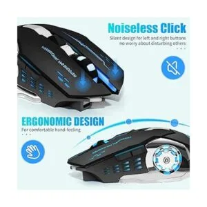 Ratón inalámbrico para juegos Bluetooth RGB recargable_7