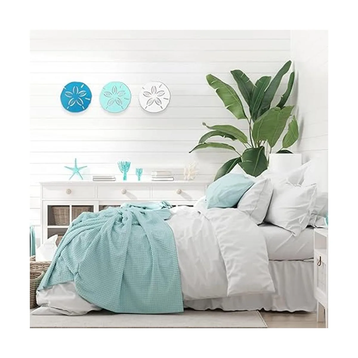 Decoración de pared de dólar de arena 3 piezas de madera_4