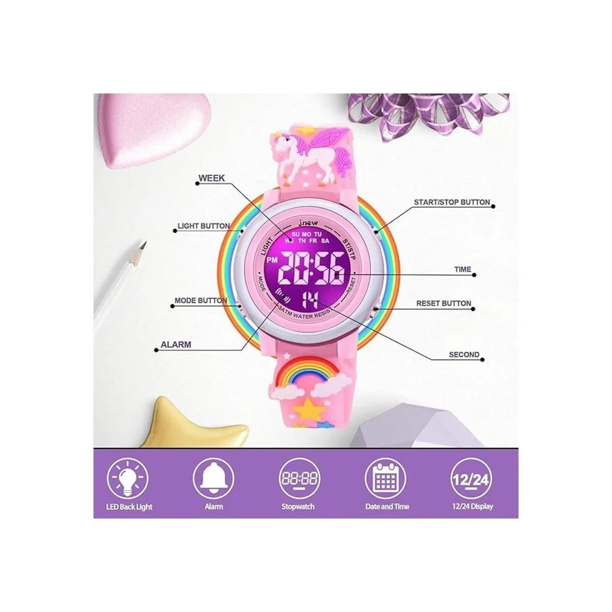 VAPCUFF Relojes impermeables de dibujos animados 3D para_2