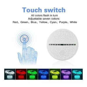 iCHONY Lámpara de escritorio de ilusión óptica 3D con_3
