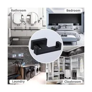 Gancho doble para toalla negro mate ángulo simple de_4