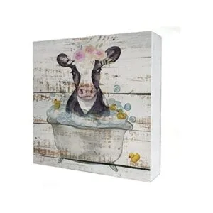 Cartel divertido de madera para baño decoración de_1