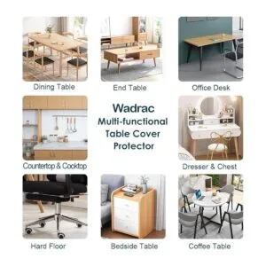 Wadrac Protector de mesa de PVC transparente de 16 x 22_6