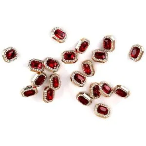 Craftisum Botones de corte esmeralda con diamantes de_7
