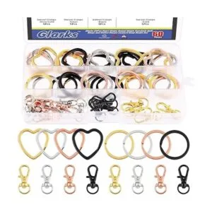 Glarks Kit de 60 llaveros planos 4 colores creativos en_1