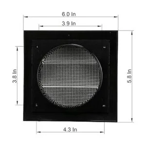 Vent Systems Cubierta de ventilación de aire negra de 4_6