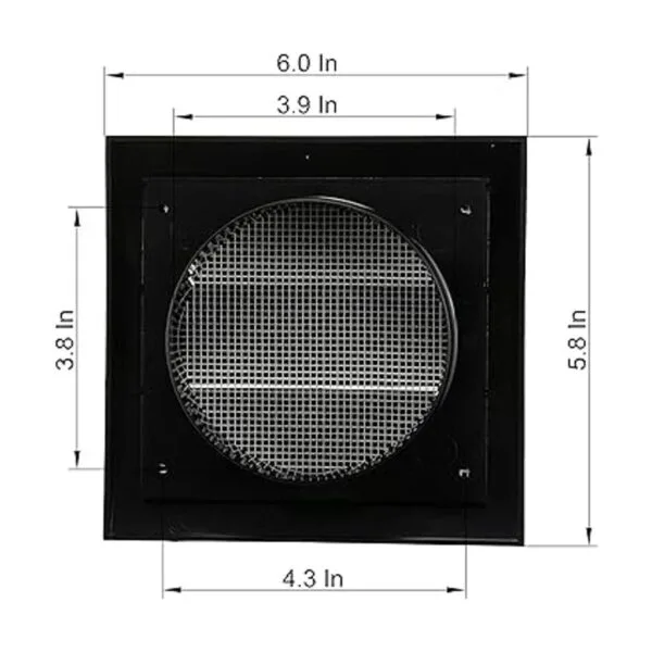 Vent Systems Cubierta de ventilación de aire negra de 4_6