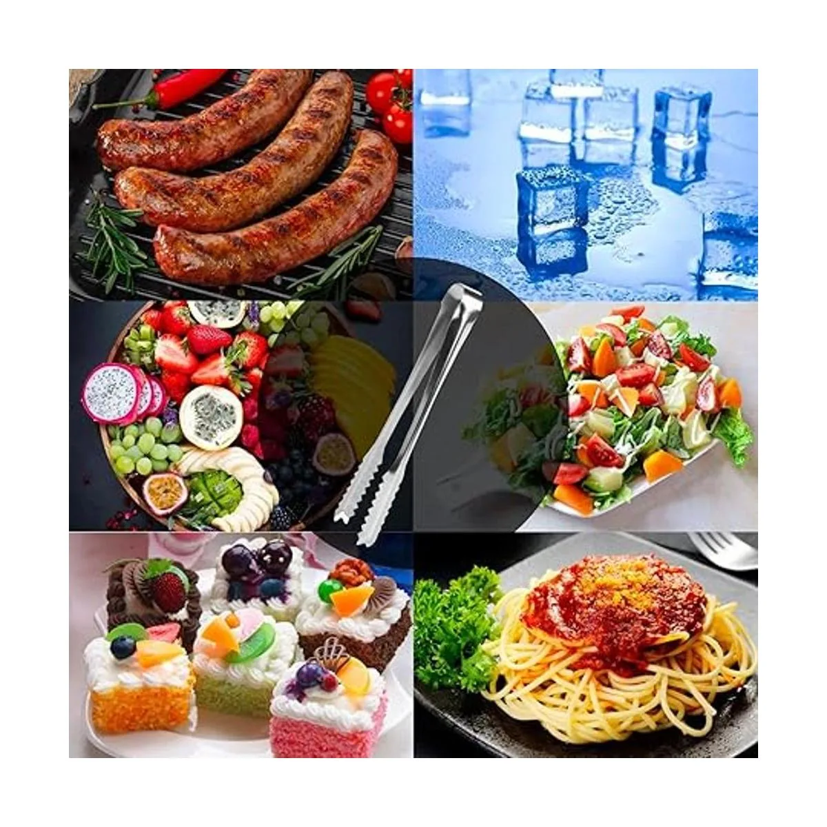 Black Menba Sweet Candy Buffet Pinzas y cucharas para_6