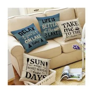 Fbcoo Life is Better at The Lake House Juego de 4 fundas_4