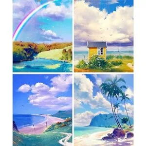 ACSAUMMY Pintura por números para adultos paquete de 4_1