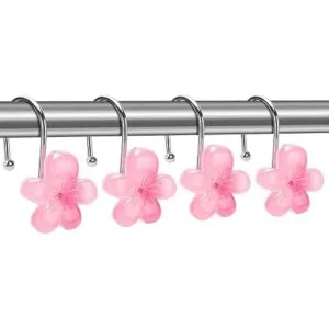 Bonitos ganchos para cortina de ducha con flores que_4