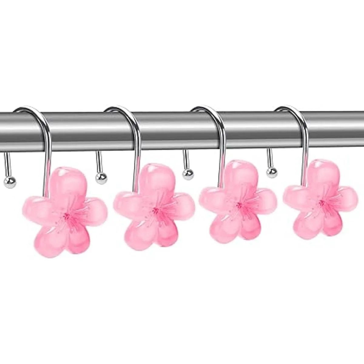 Bonitos ganchos para cortina de ducha con flores que_4