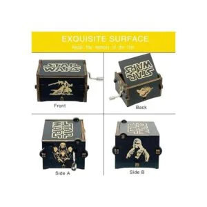 Star Wars Caja de música manivela de madera de mano_6
