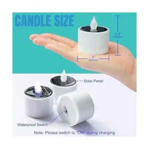 SingTok 8 velas solares de té impermeables recargables_6