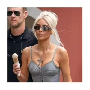 Gafas de sol futuristas envolventes de moda Y2K plateadas_2