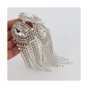 Qlavoca Parches de costura de hombro con flecos de_4