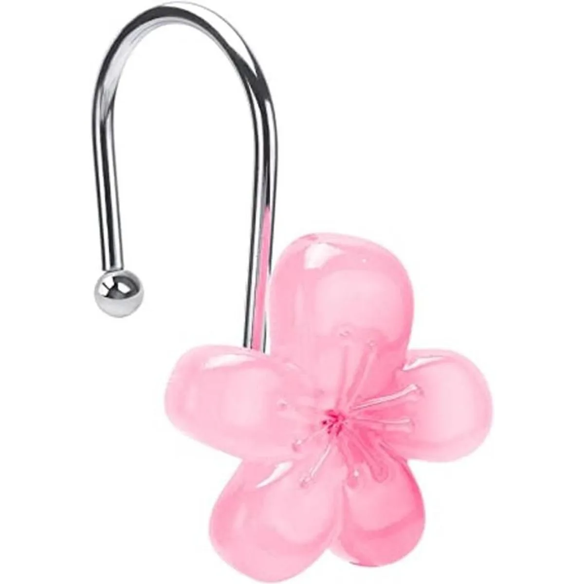 Bonitos ganchos para cortina de ducha con flores que_1