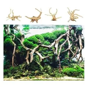 Tfwadmx Acuario Madera Natural Reptil Rama de Peces Tanque_4