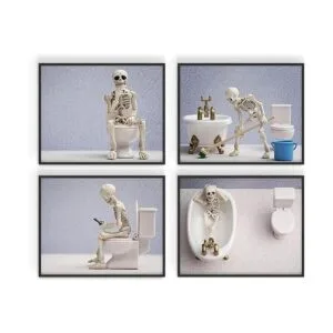 Impresiones de baño de esqueleto arte de pared de_5