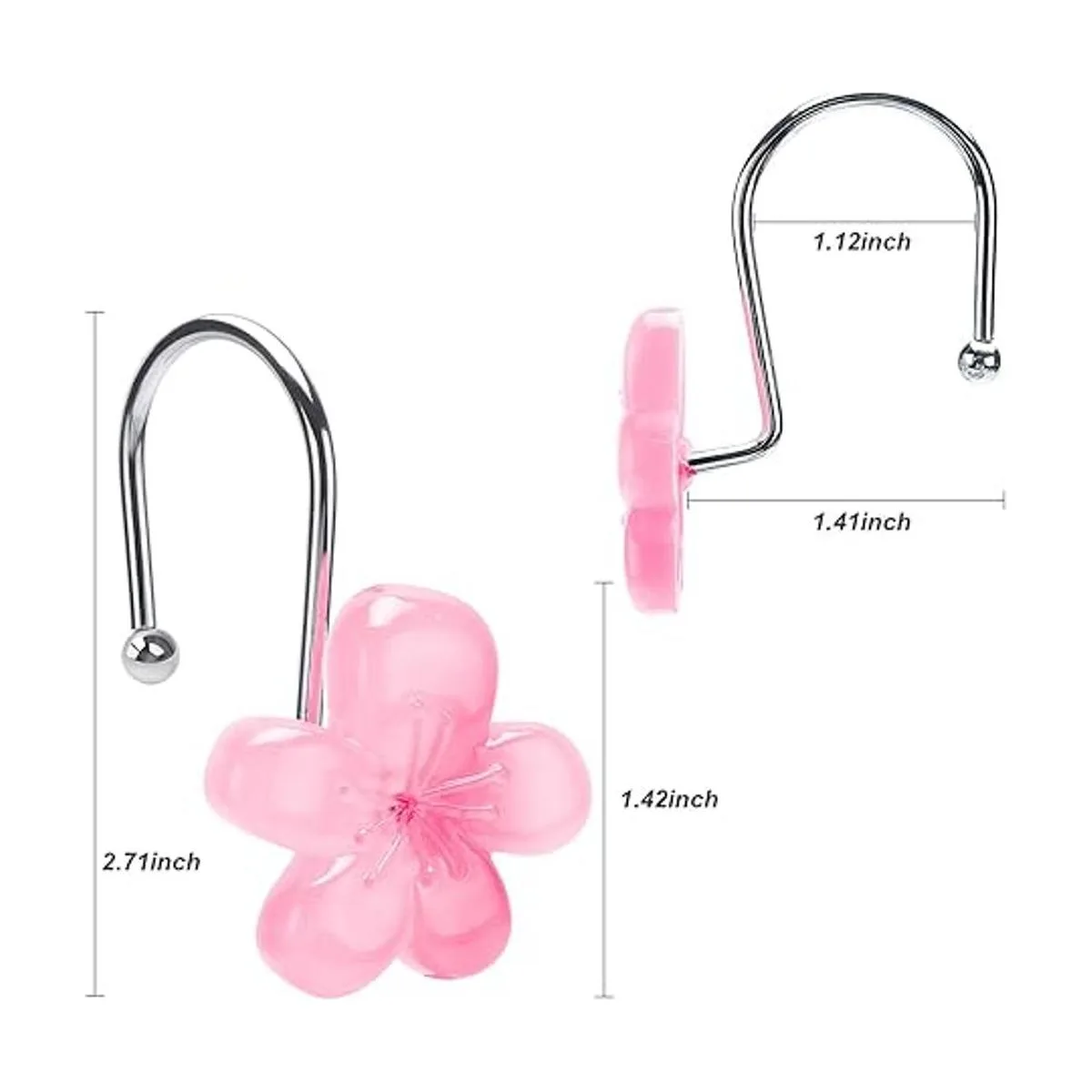 Bonitos ganchos para cortina de ducha con flores que_5