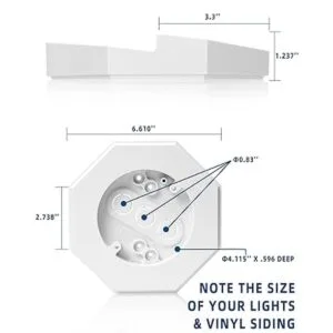 Siding Mounting Block White Octagon Siding Mounting Kit_2