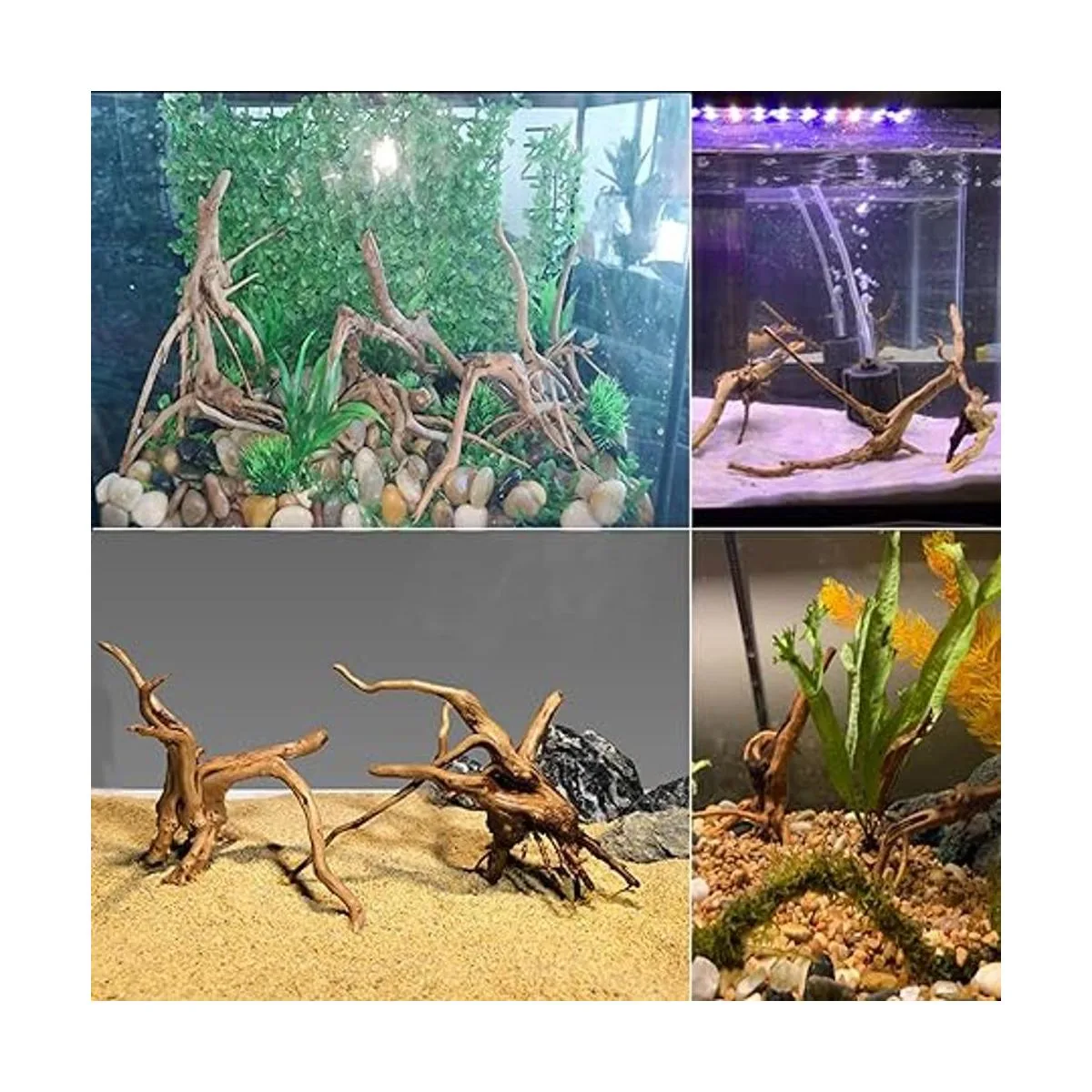 Tfwadmx Acuario Madera Natural Reptil Rama de Peces Tanque_3