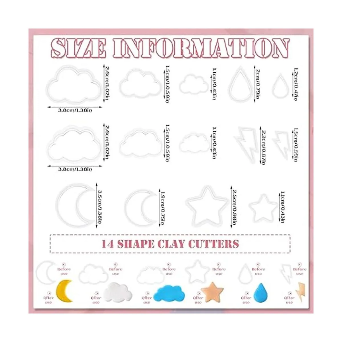 Juego de 14 cortadores de arcilla polimérica diseño de_3