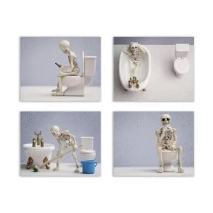 Impresiones de baño de esqueleto arte de pared de_1