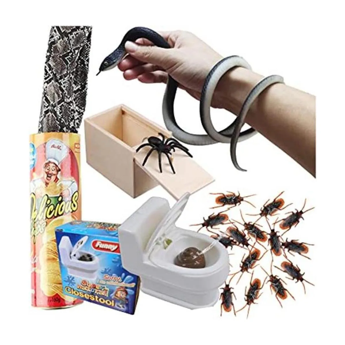 LCKLA Kit de bromas de goma realistas cucarachas falsas_1