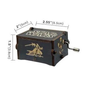 Star Wars Caja de música manivela de madera de mano_2