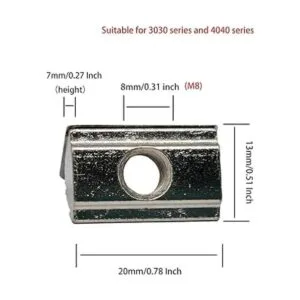 Paquete de 20 rollos en tuerca T cargada por resorte M8_3