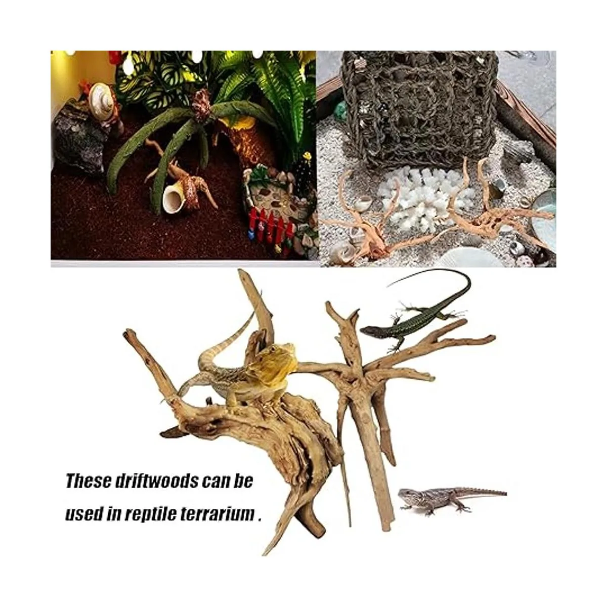 Tfwadmx Acuario Madera Natural Reptil Rama de Peces Tanque_5