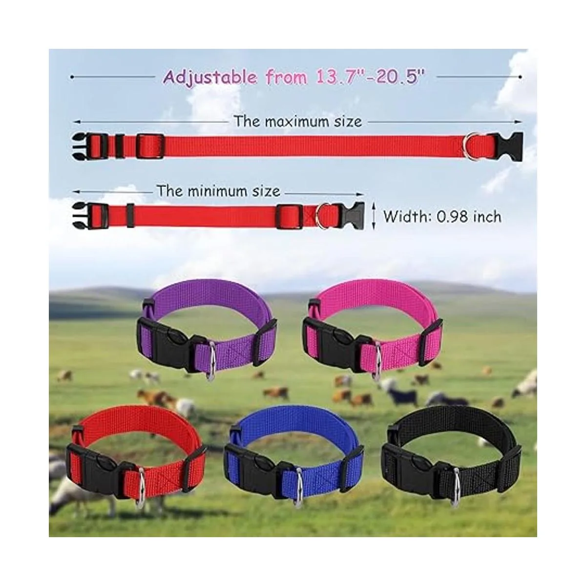 GINDOOR Paquete de 5 collares de cabra con campanas_2