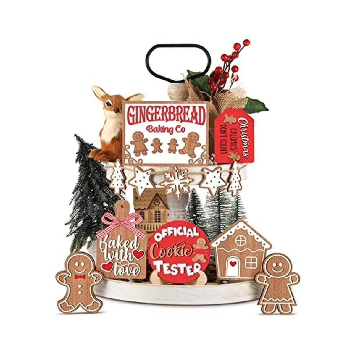 Decoración de bandeja escalonada de Navidad decoración de_1