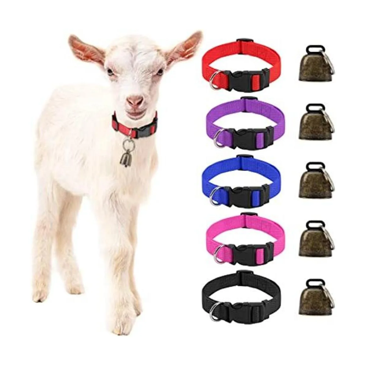 GINDOOR Paquete de 5 collares de cabra con campanas_1
