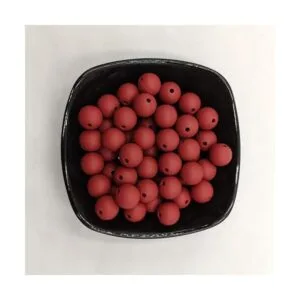 100 piezas de silicona redonda de color granate de 0.591_4