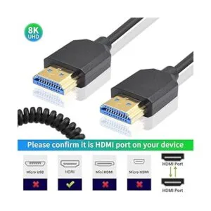 Duttek Cable en espiral HDMI de 8K cable en espiral HDMI_3