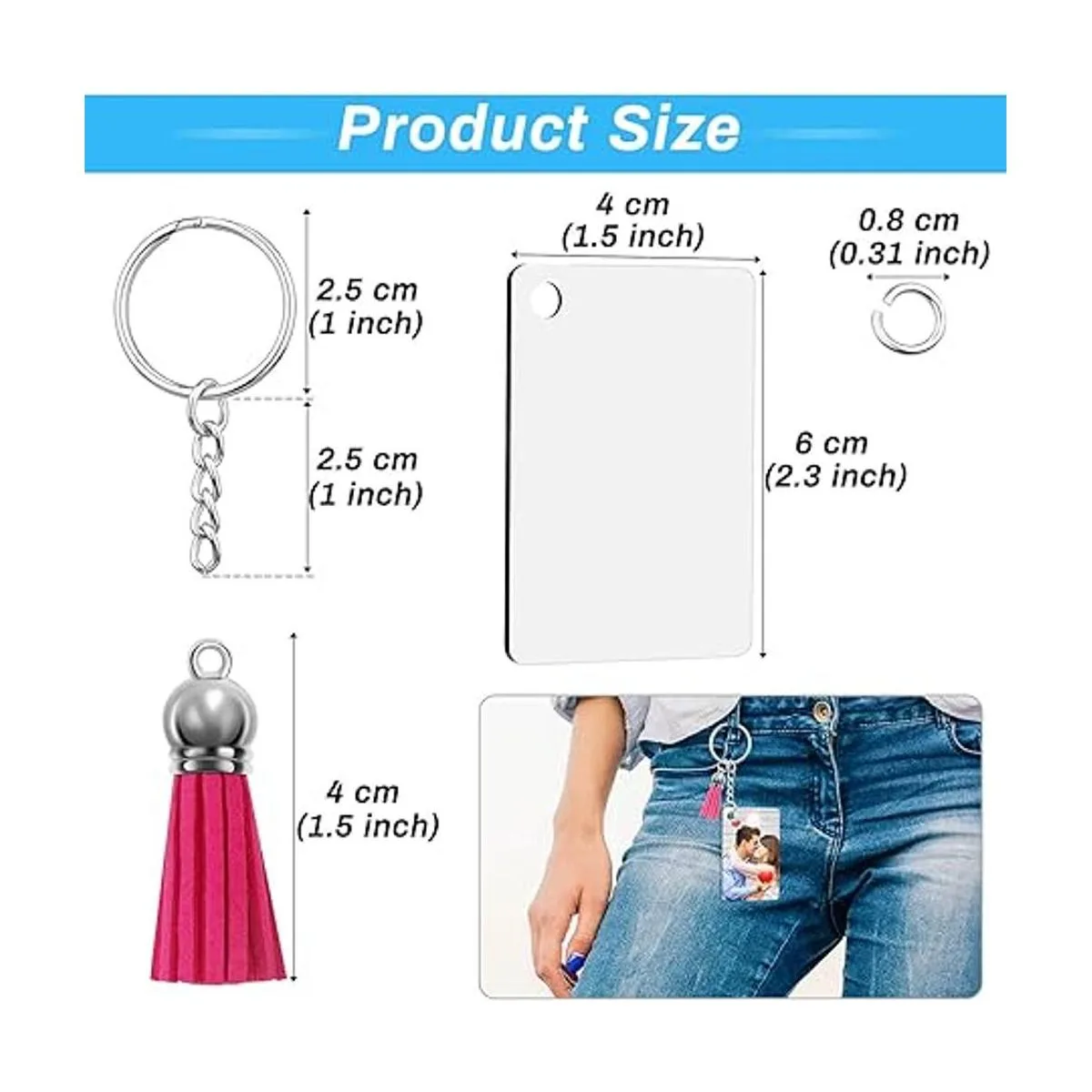 Llavero de sublimación en blanco modacraft a granel 120_5