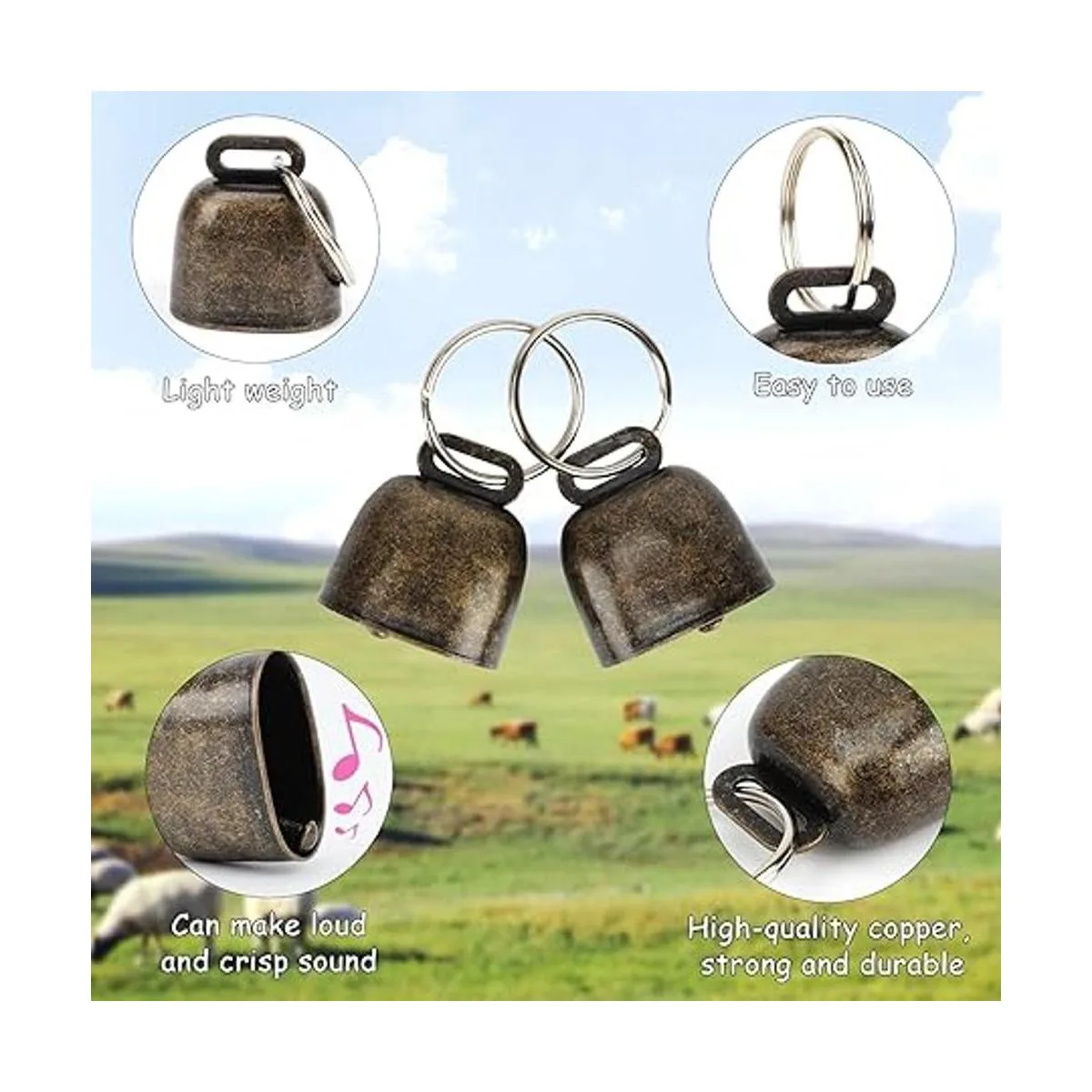 GINDOOR Paquete de 5 collares de cabra con campanas_3