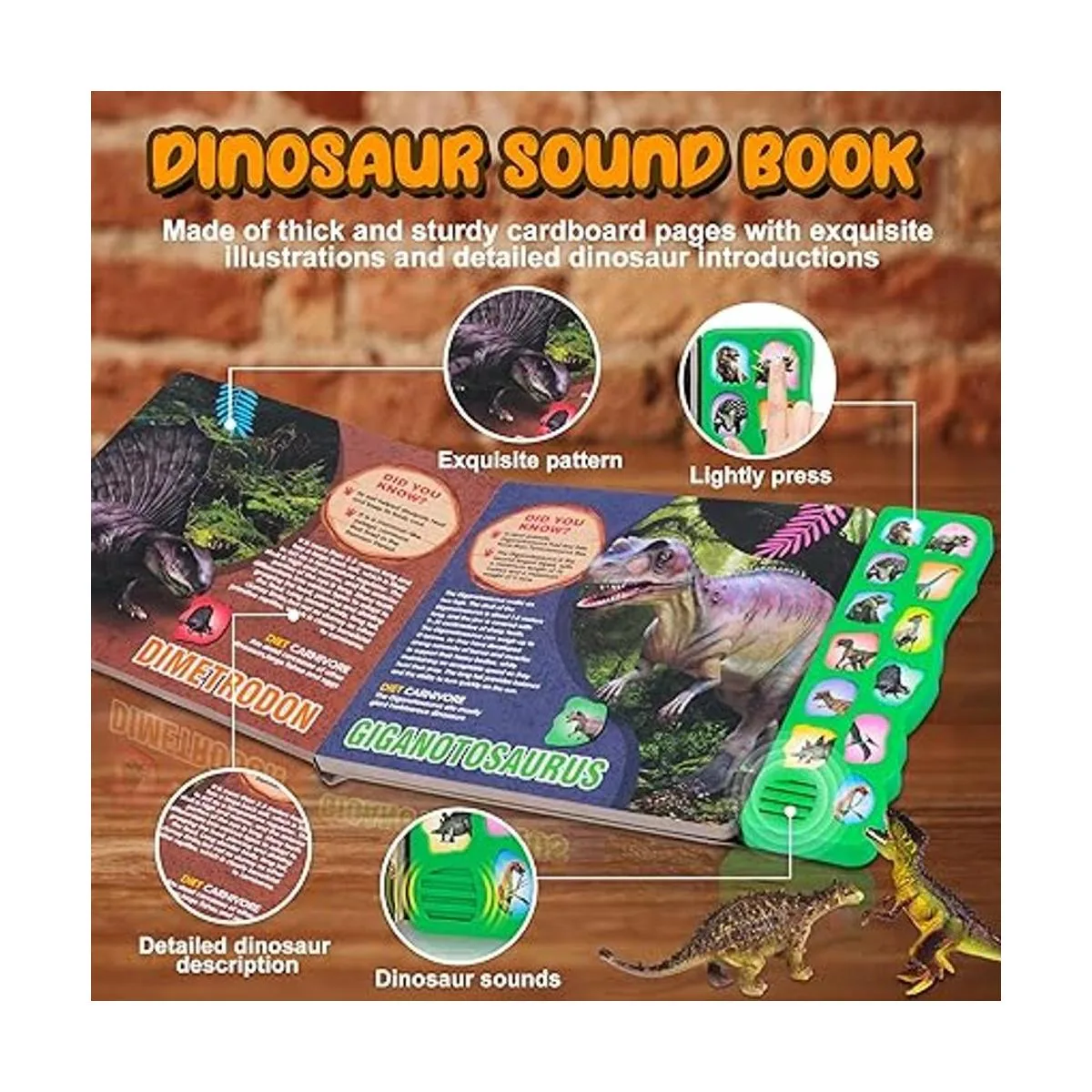 Juguetes de dinosaurio para niños libro de sonido de_3