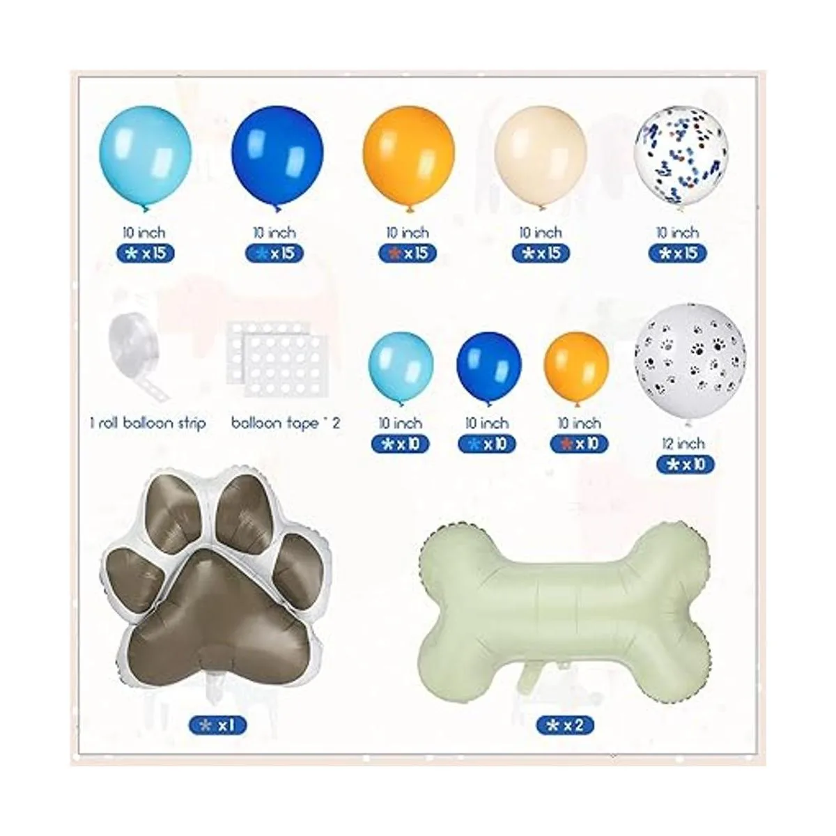 Kit de guirnaldas de globos temáticos azules para fiestas_2