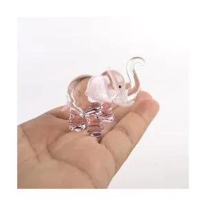 ZOOCRAFT Figuras de elefante de la suerte arte soplado a_2