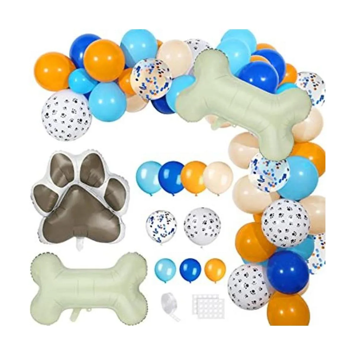 Kit de guirnaldas de globos temáticos azules para fiestas_1