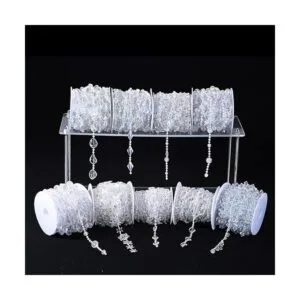 YoungJewel Rollos de 33 pies de guirnalda de cristales de_6