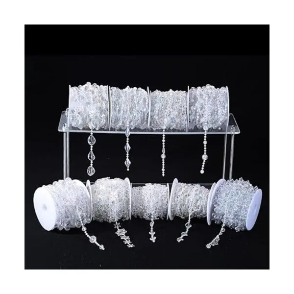 YoungJewel Rollos de 33 pies de guirnalda de cristales de_6