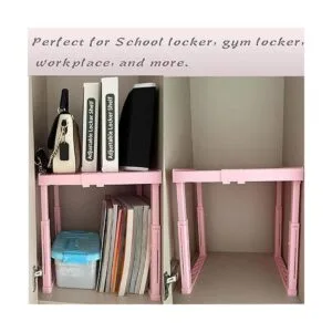 Estante ajustable para casillero de altura y ancho rosa_3