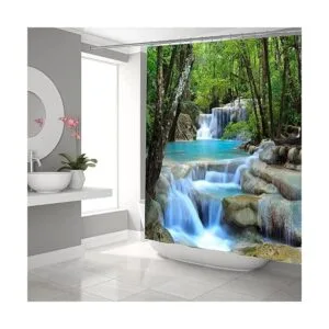 DDSDUDES Cortina de ducha de baño jardín callejón_4