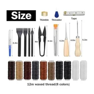 Yizzvb Kit de costura de cuero de 46 piezas kit de_2
